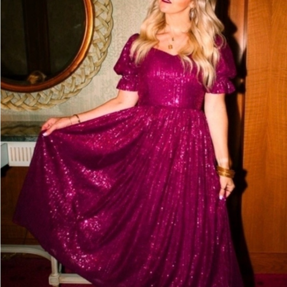 Ivy city Clara plum sequin - Picture 1 of 8